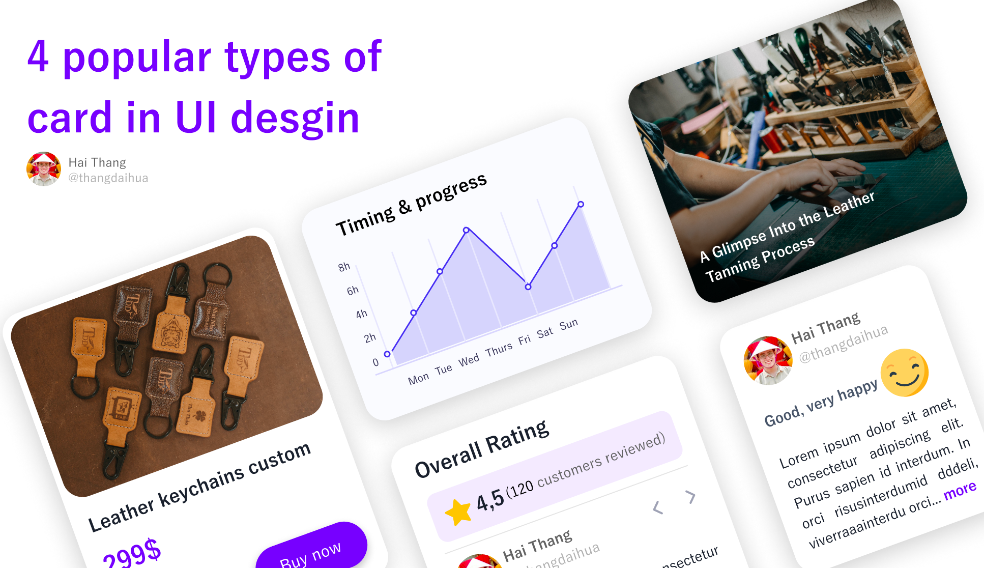 4 popular types of cards in UI design